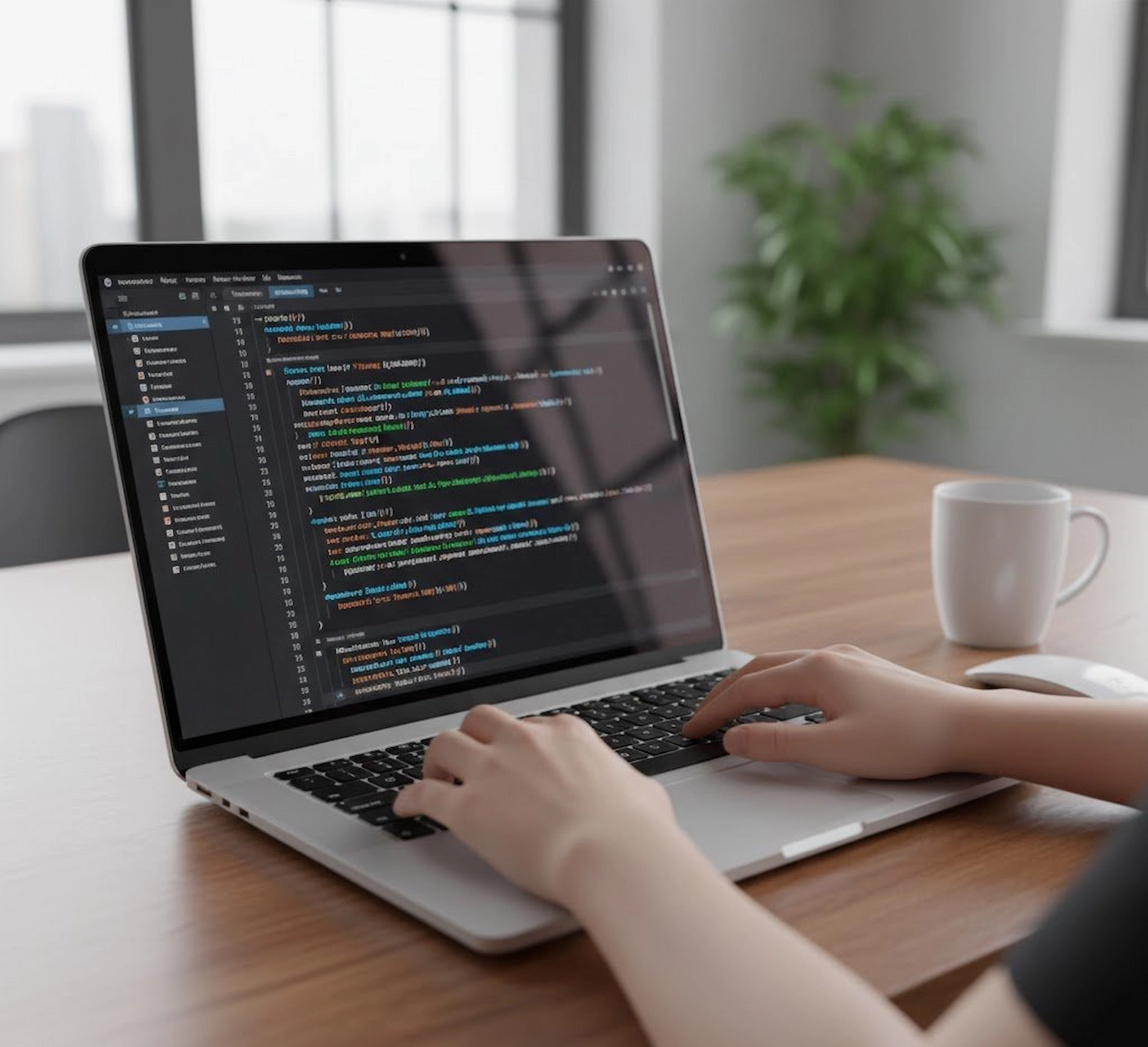 JavaScript programmeren op moderne laptop